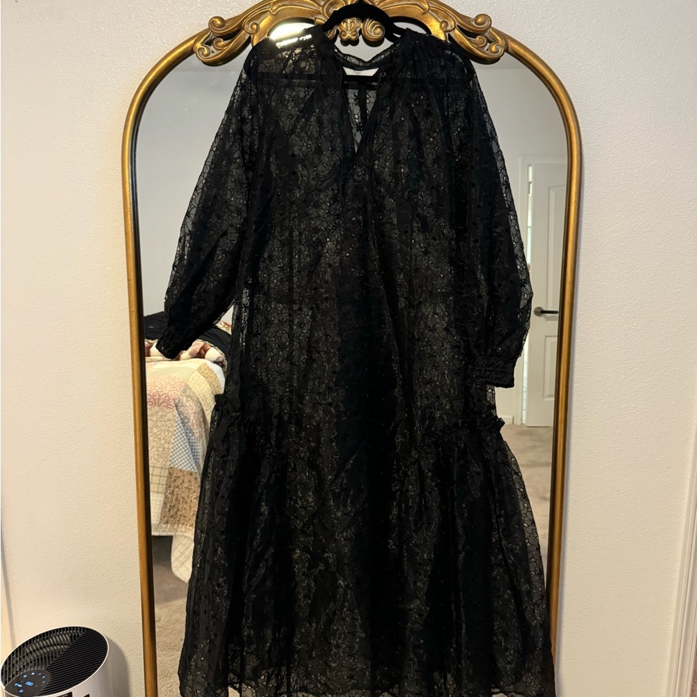 H&M x Kiko Mizuhara Black Eyelet Maxi Dress